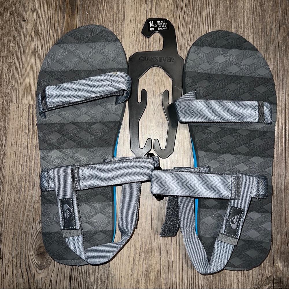 Quicksilver Sz 14 Caged  Sandals Black Grey